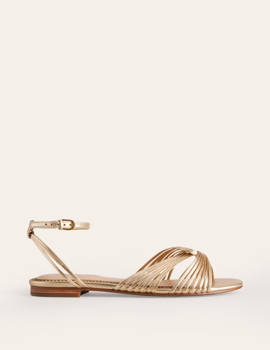 Woman Flat Sandals in Gold - Boden GOOFASH