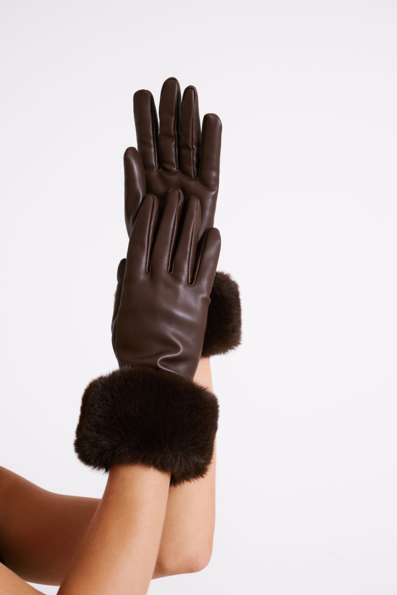 Woman Gloves Brown from Meshki GOOFASH