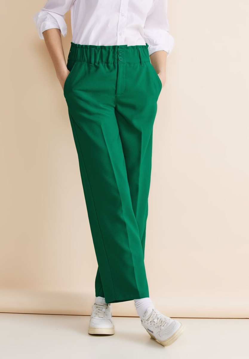 Woman Green Trousers from Street One GOOFASH