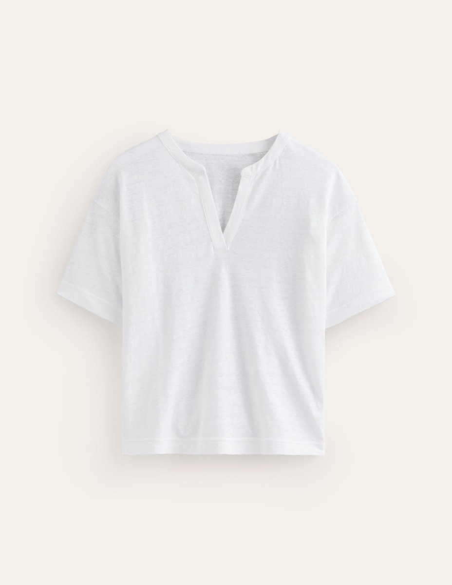 Woman Henley T-Shirt White at Boden GOOFASH