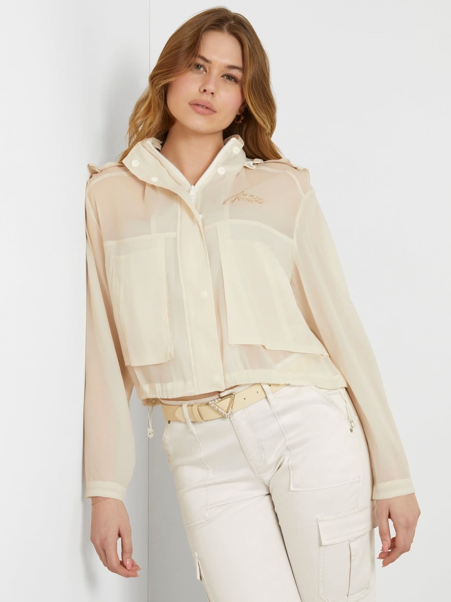 Woman Jacket in Cream by Guess GOOFASH