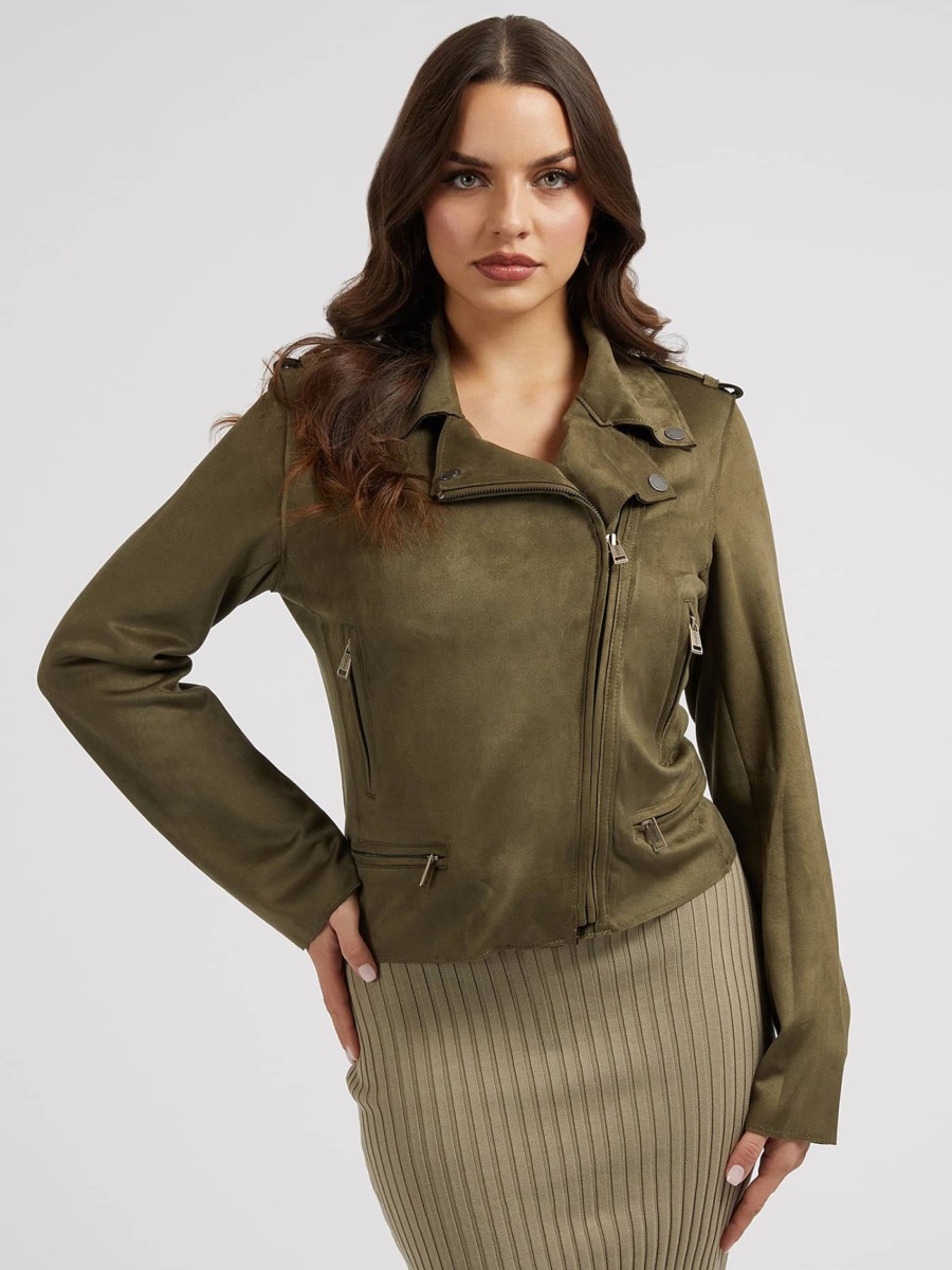 Woman Jacket in Green - Guess GOOFASH