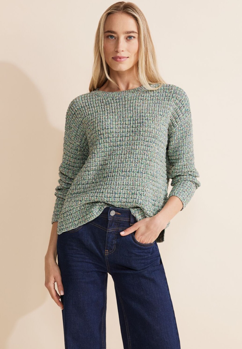 Woman Knitted Sweater Blue - Street One GOOFASH
