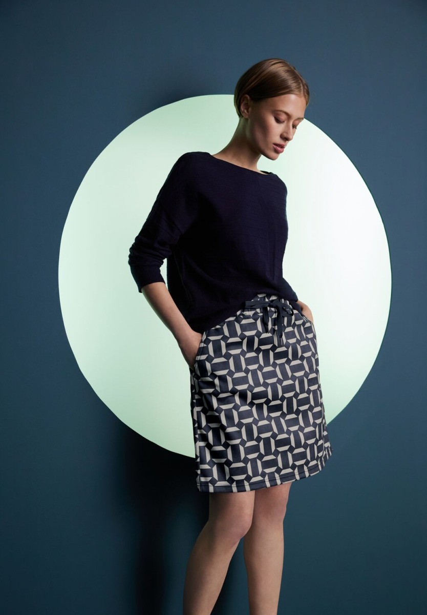 Woman Skirt in Blue by Street One GOOFASH