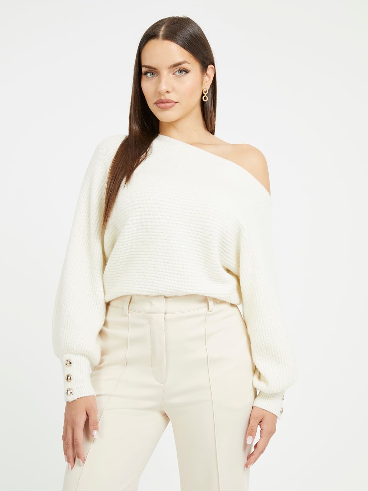 Woman Sweater in White at Guess GOOFASH
