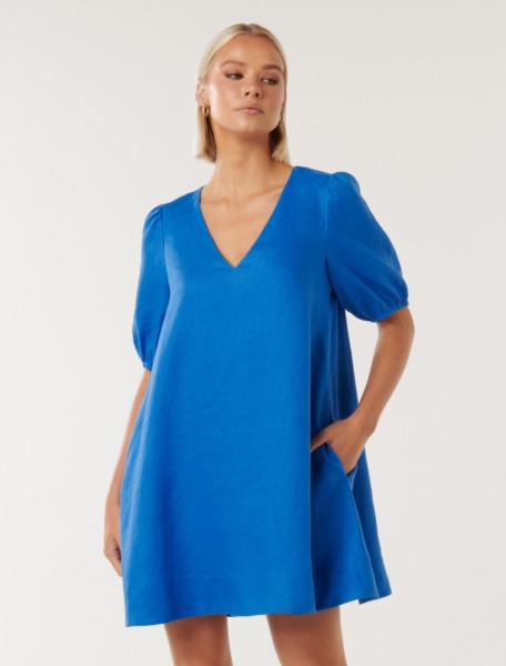 Woman Swing Dress Blue from Ever New GOOFASH