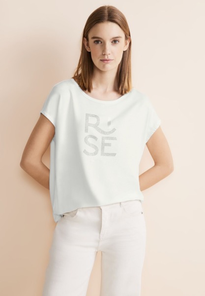 Woman T-Shirt in White at Street One GOOFASH