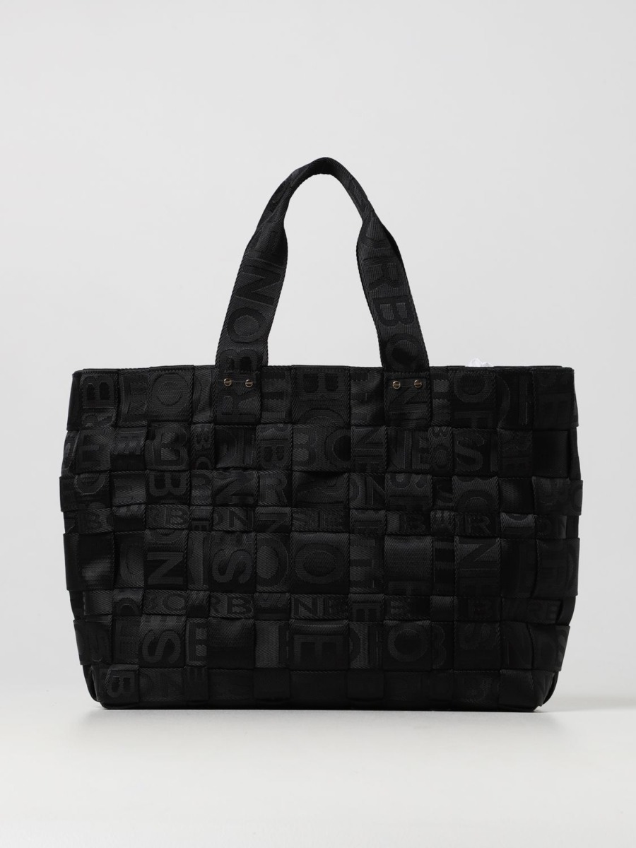 Woman Tote Bag - Black - Giglio - Borbonese GOOFASH