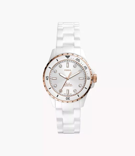 Woman White Watch by Fossil GOOFASH