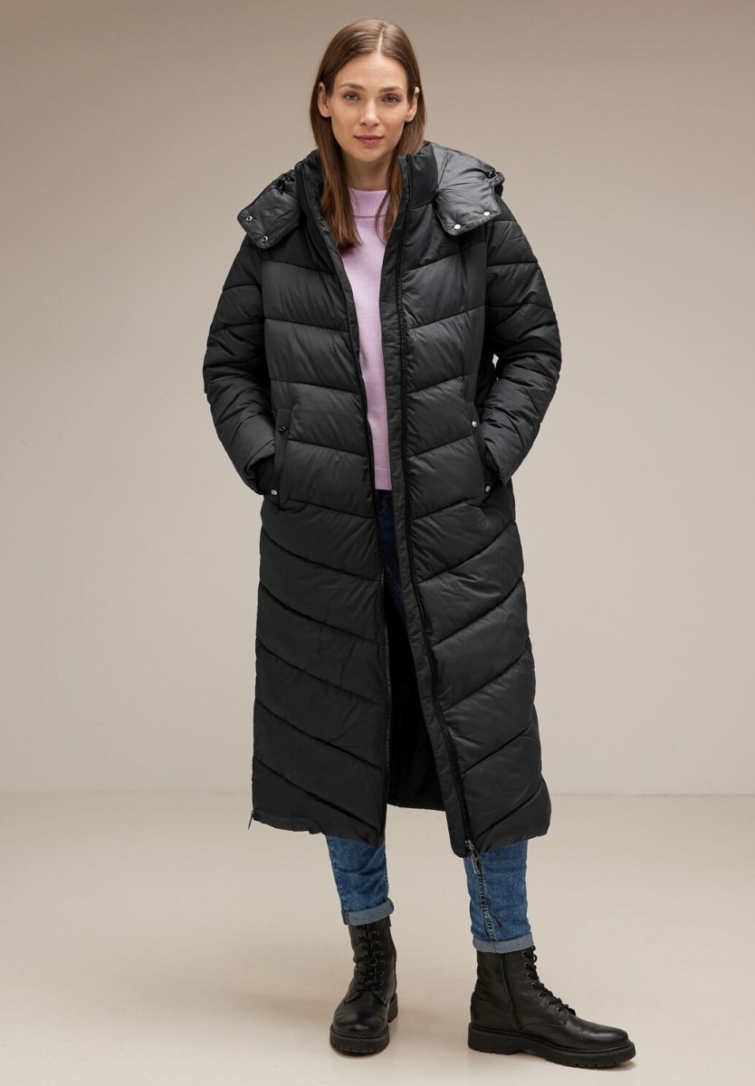 Woman Winter Coat in Black Street One GOOFASH
