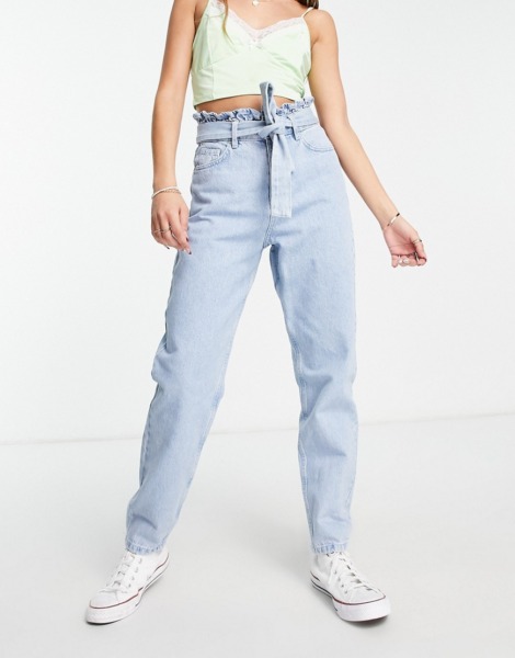 Women Blue Mom Jeans by Asos GOOFASH