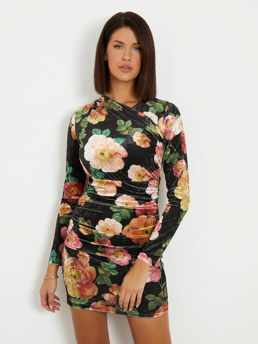 Women Florals Mini Dress - Guess GOOFASH