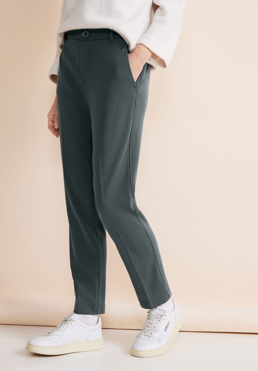 Women Green Trousers from Street One GOOFASH