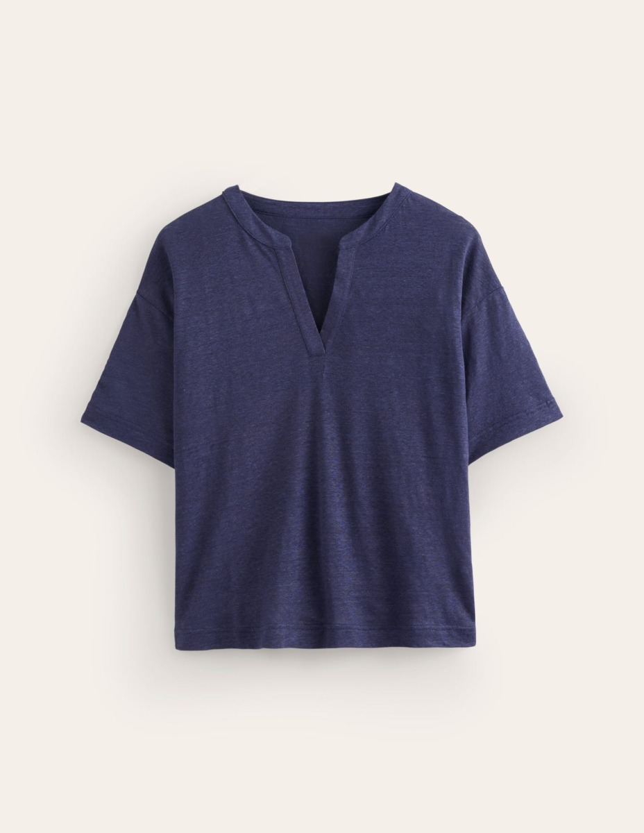Women Henley T-Shirt Blue from Boden GOOFASH