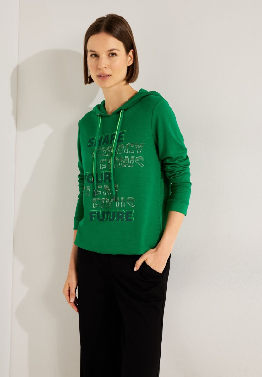 Women Hoodie Green by Cecil GOOFASH