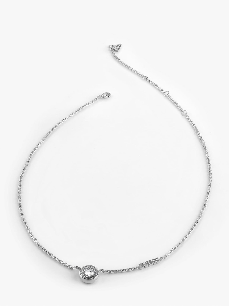 Women Necklace in Silver Guess GOOFASH