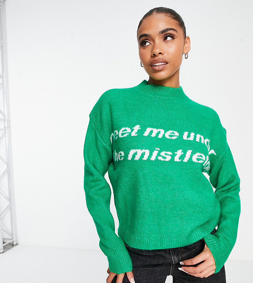 Women Sweater in Green Asos Missguided GOOFASH