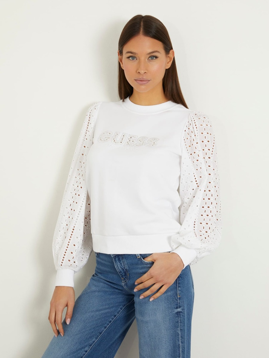 Women Sweatshirt - White - Guess GOOFASH