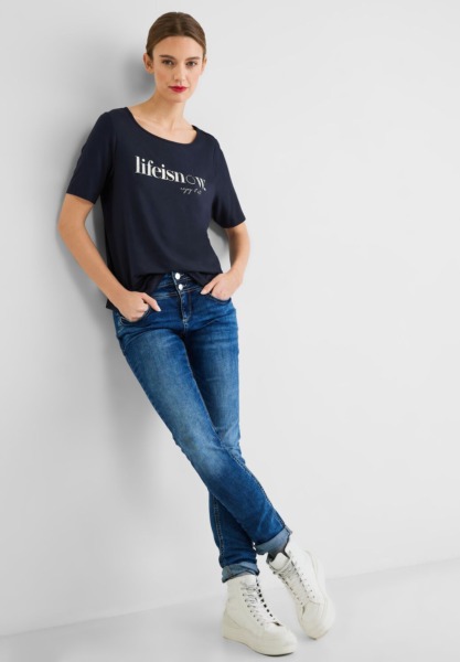 Women T-Shirt in Blue from Street One GOOFASH