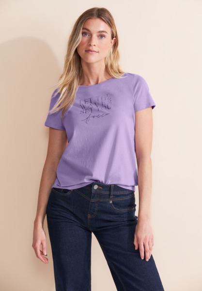 Women T-Shirt in Purple - Street One GOOFASH