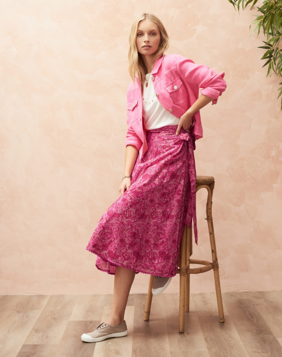 Women Wrap Skirt Pink by Brora GOOFASH