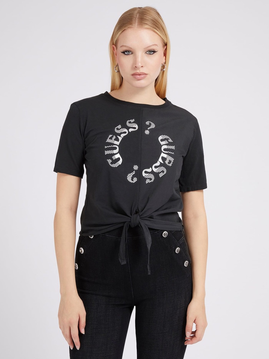 Women's Black T-Shirt by Guess GOOFASH
