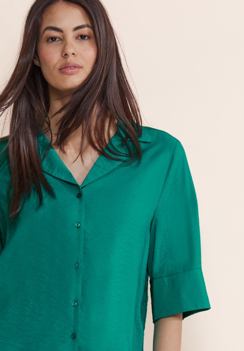 Women's Blouse Turquoise by Street One GOOFASH