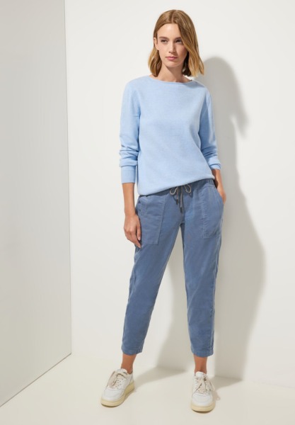 Womens Blue Trousers from Street One GOOFASH