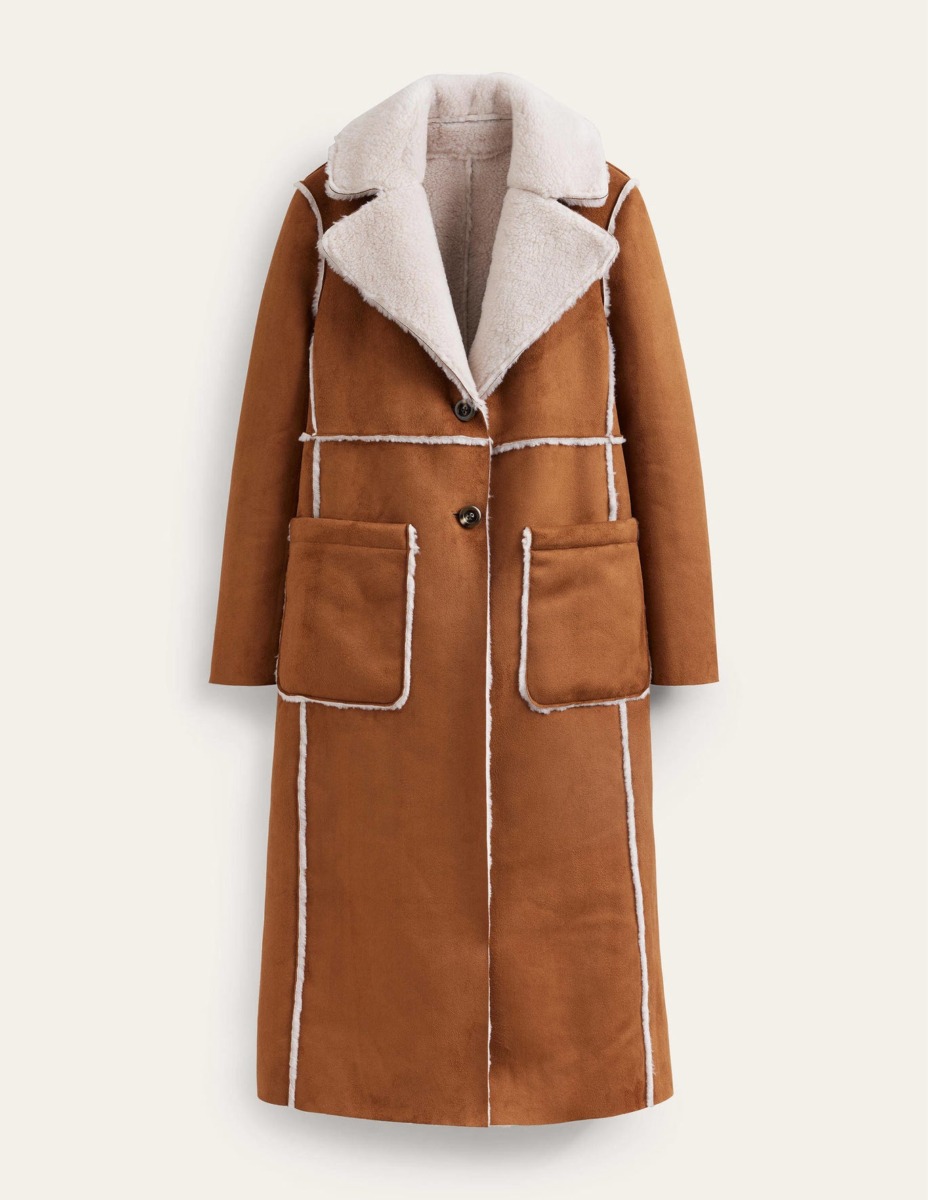 Womens Brown Coat from Boden GOOFASH