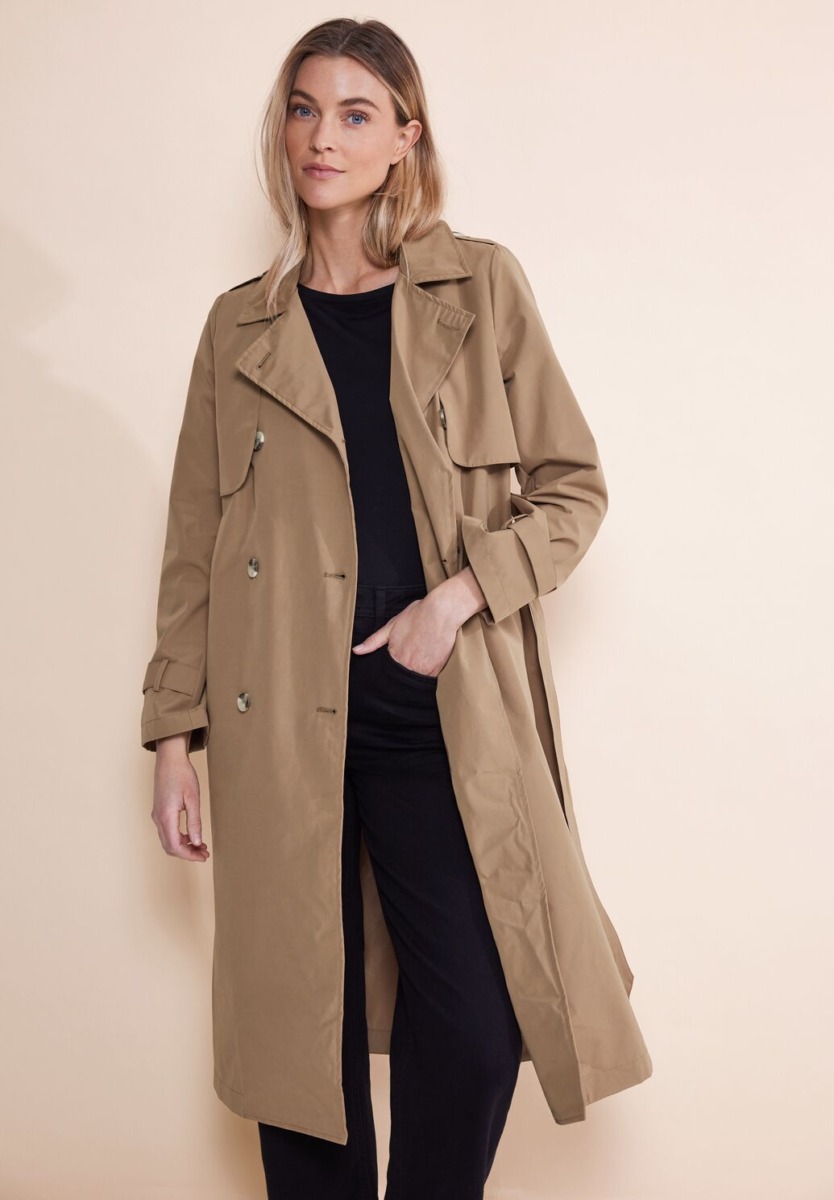 Womens Brown Trench Coat at Street One GOOFASH