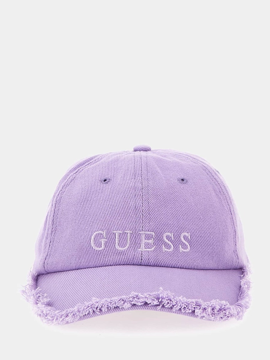 Women's Cap Purple - Guess GOOFASH
