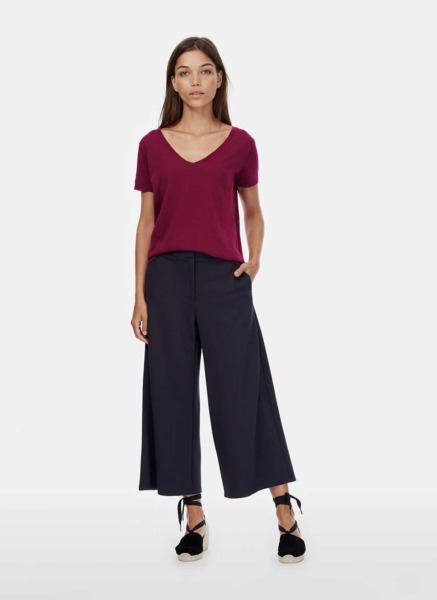 Women's Cropped Trousers Blue at Brora GOOFASH