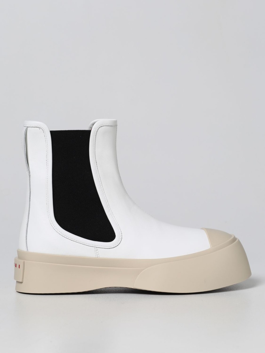 Womens Flat Boots - White - Giglio - Marni GOOFASH