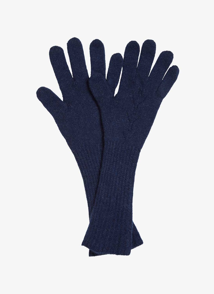 Women's Gloves Blue Brora GOOFASH