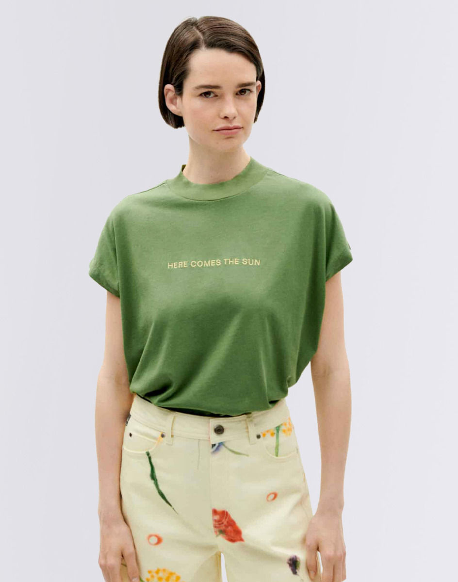Women's Green T-Shirt Freshlabels GOOFASH