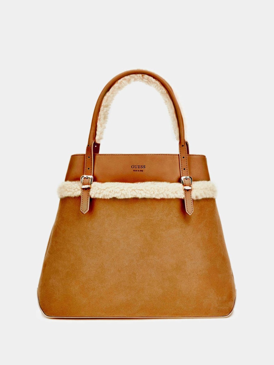 Womens Handbag Brown - Guess GOOFASH