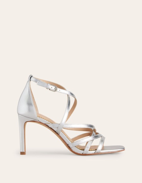 Womens Heeled Sandals in Silver - Boden GOOFASH
