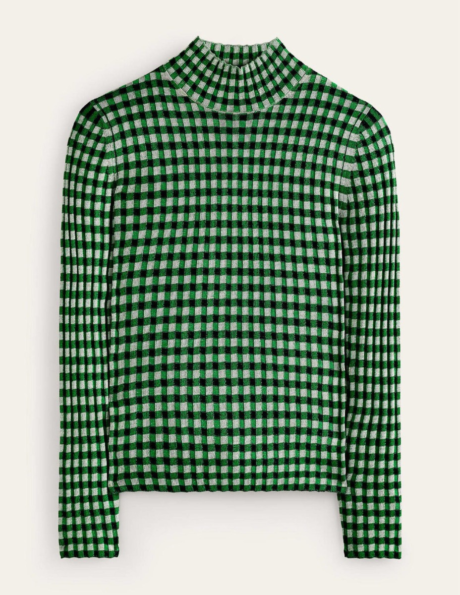 Womens Jumper in Checked from Boden GOOFASH