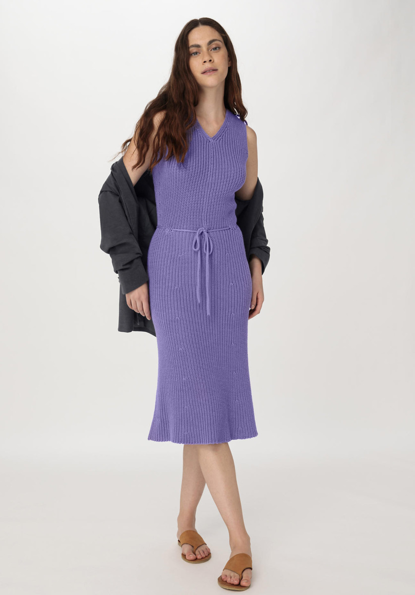 Womens Knitted Dress Purple from Hessnatur GOOFASH