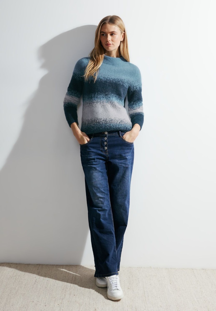 Women's Knitted Sweater Blue by Cecil GOOFASH