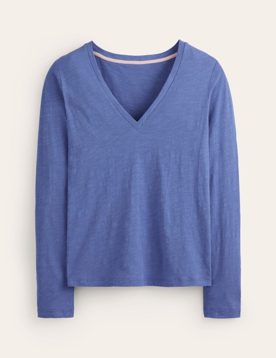 Womens Long Sleeve Top Blue from Boden GOOFASH
