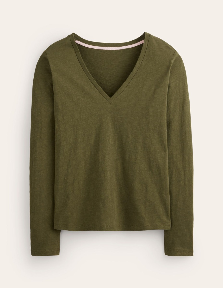 Womens Long Sleeve Top Green by Boden GOOFASH