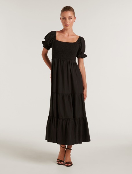 Women's Midi Dress Black Ever New GOOFASH