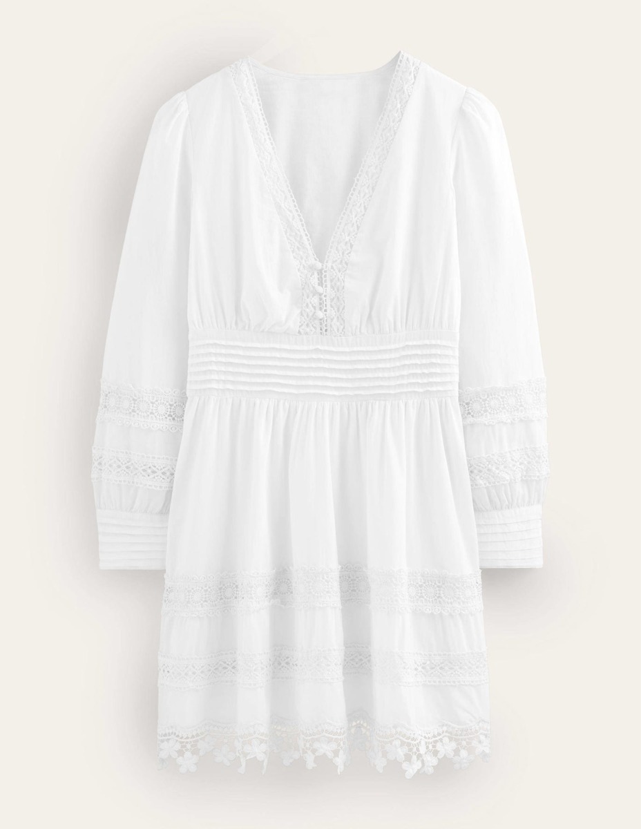 Womens Mini Dress in White from Boden GOOFASH