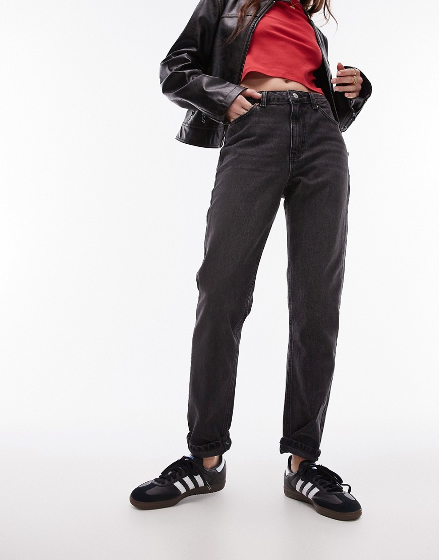 Women's Mom Jeans in Black by Asos GOOFASH