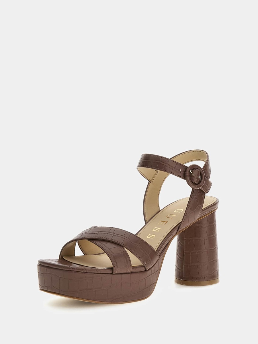 Women's Sandals in Brown by Guess GOOFASH