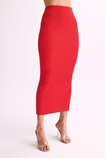 Womens Skirt in Red - Meshki GOOFASH