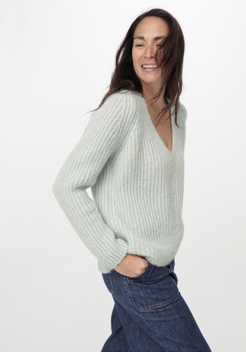 Women's Sweater - Blue - Hessnatur GOOFASH