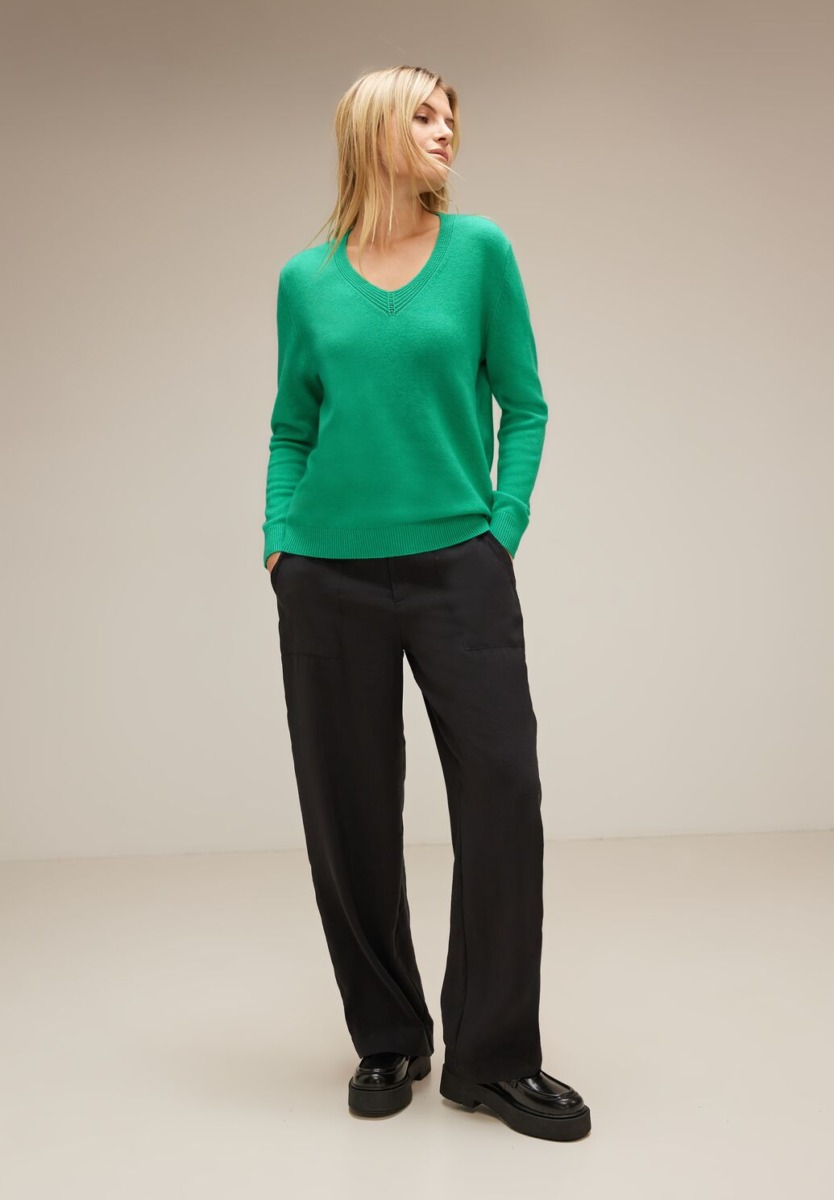 Womens Sweater in Green at Street One GOOFASH