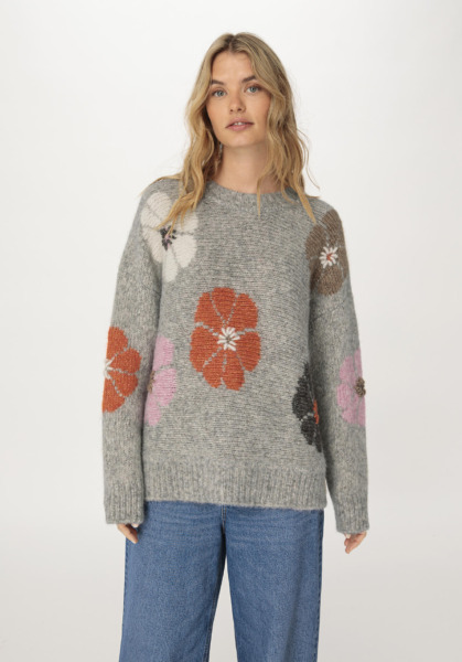 Womens Sweater in Grey Hessnatur GOOFASH